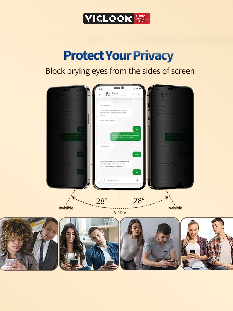 VICLOOK Privacy Glass iPhone 11-17