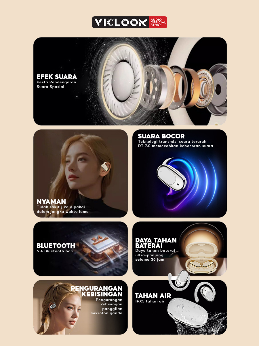 VICLOOK Earphone IPX5