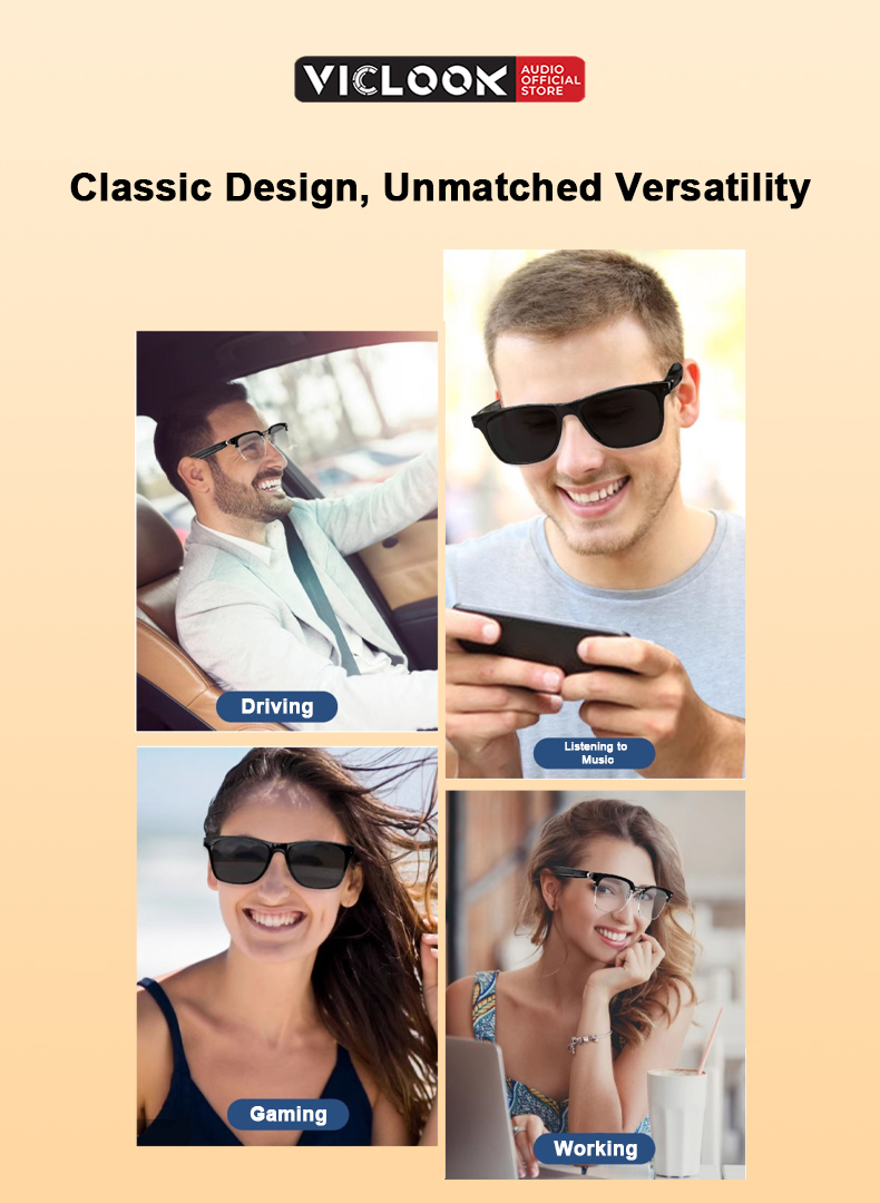 VICLOOK Bluetooth Glasses IPX4