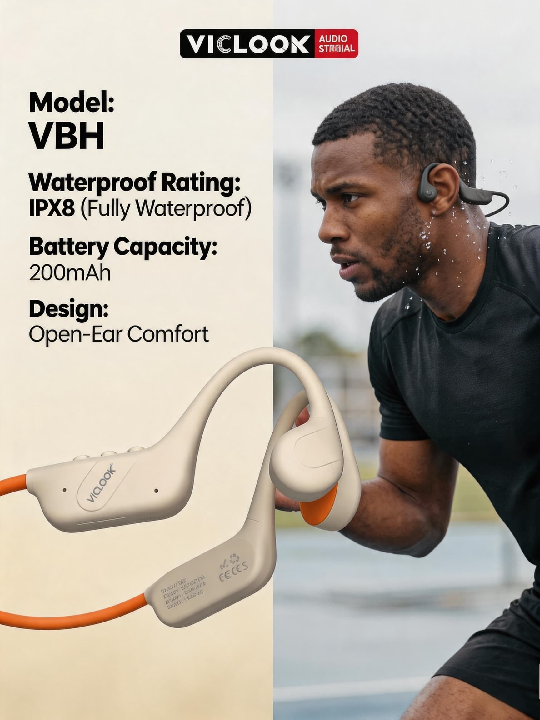 VICLOOK Open-Ear Headphone IPX8